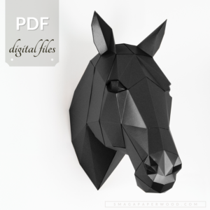 Paper Horse Head Template — Low-Poly 3D Wall Sculpture (PDF + SVG)