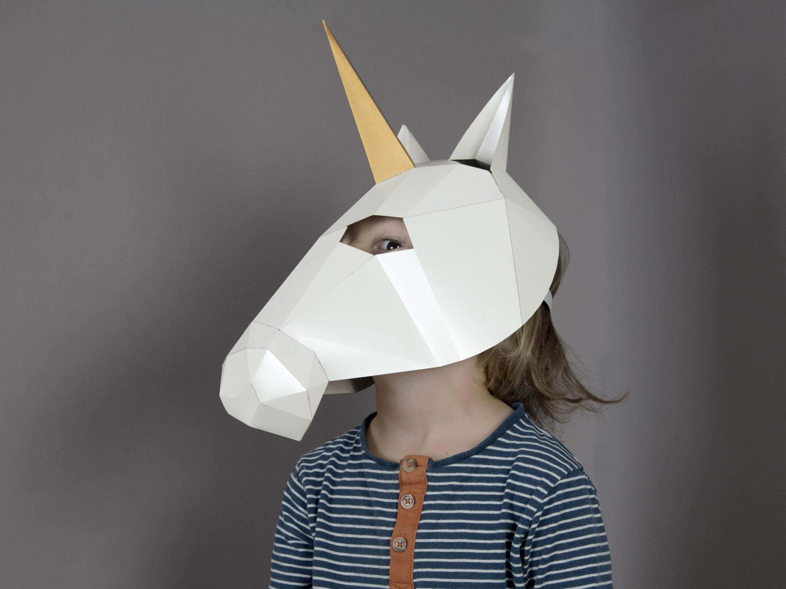 Unicorn mask for Kids. Papercraft DIY mask - Image 3