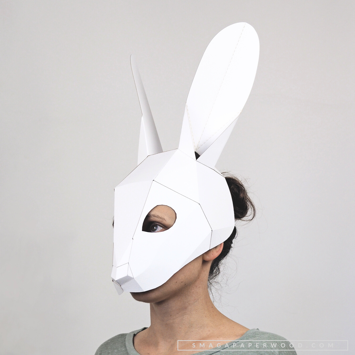 Rabbit mask template - Papercraft PDF and SVG files. - Image 2
