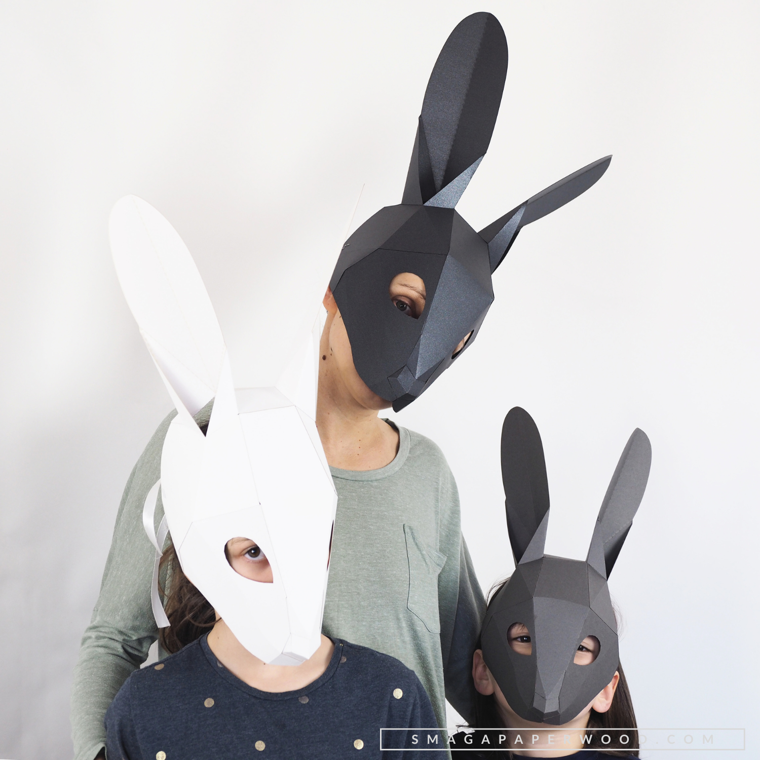 Rabbit mask template - Papercraft PDF and SVG files. - Image 3