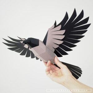 Crow paper craft art SmagaPaperwood Digital Files