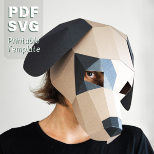 Paper dog mask, DIY papercraft project.